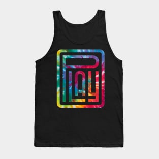 TIE DYE lettering Play Tank Top